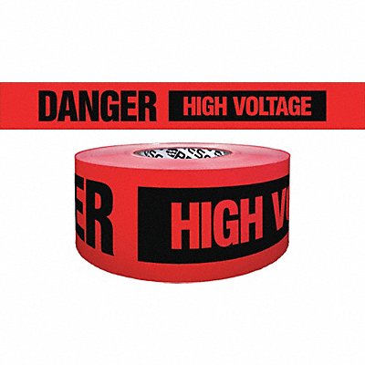 GRAINGER B354R1819200 Barricade Tape Red 500 ft L 3 in