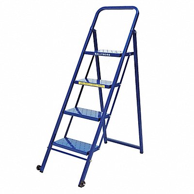 BALLYMORE TL418P Folding Rolling Ladder Steel 40 In.H