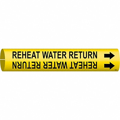 BRADY 4266C Pipe Marker Reheat Watr Return 2in H 2in W