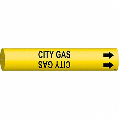BRADY 4027D Pipe Marker City Gas 2 13/16in H 2 4/5in W