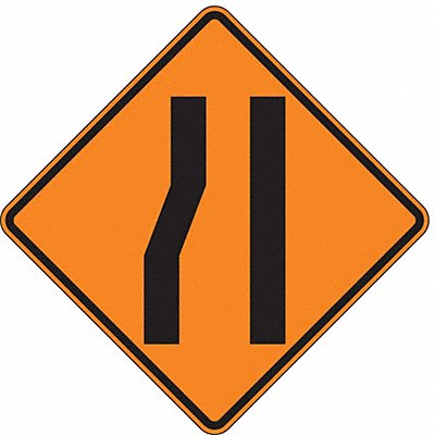 LYLE W42LBO30HA Left Lane Ends Traffic Sign 30 x 30