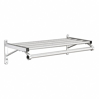 GLARO 50124SA Coat Rack 1 Shelf 24 In W Satin Aluminum