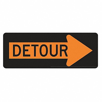 LYLE M410R48HA Detour Right Traffic Sign 18 x 48