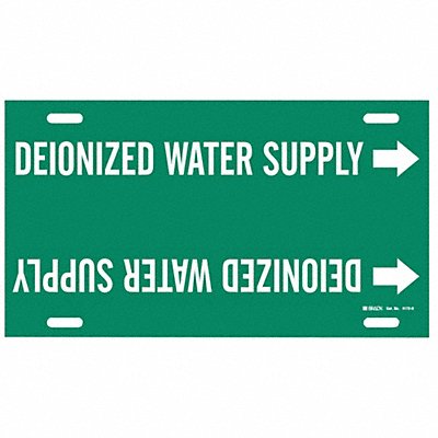BRADY 4173H Pipe Markr Deionized Water Supply 10in H