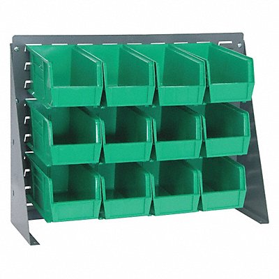 QUANTUM STORAGE SYSTEMS QBR272123012GN Louvrd Bnch Rk 1/4x21x27in Load Capacity 140lb