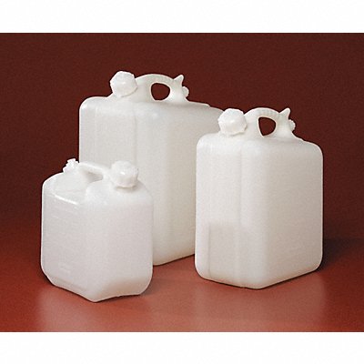 GRAINGER H109350000 Jerrican HDPE 5 L Screw On White