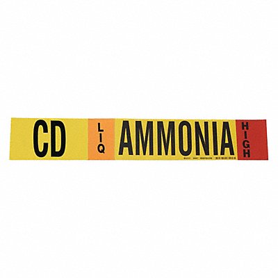 BRADY 90441 Pipe Marker Ammonia 4 in H 24 in W