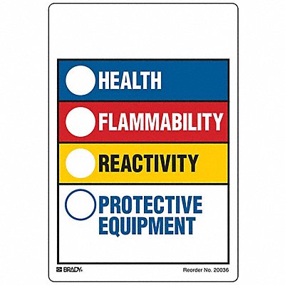 BRADY 20036VLS HMIG Label 5-7/8 in H 4 in W PK50