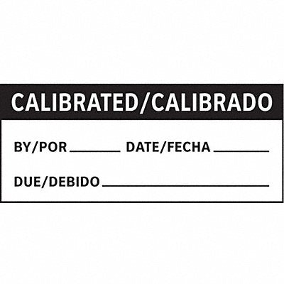 STRANCO INC TC321102 Calibration Label Bilingual 1in H PK225