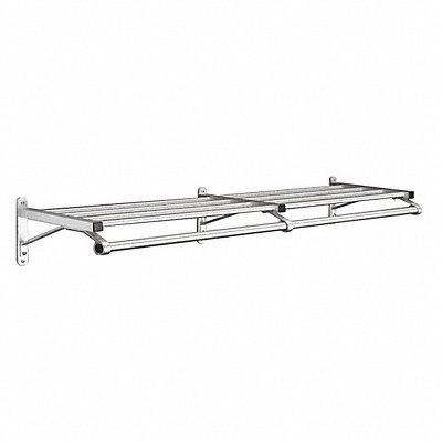GLARO 50160SA Coat Rack 1 Shelf 60 In W Satin Aluminum