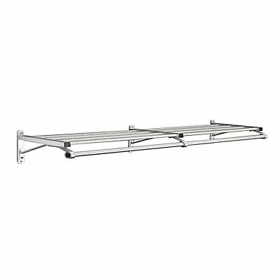 GLARO 50172SA Coat Rack 1 Shelf 72 In W Satin Aluminum