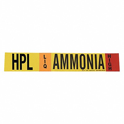 BRADY 90406 Pipe Marker Ammonia 2 1/4 in H 14 in W