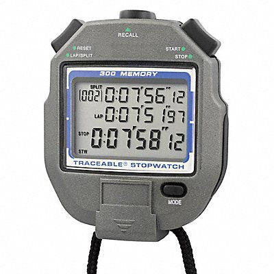 TRACEABLE 1052 Stopwatch Count Down/Up 10 hrs LCD