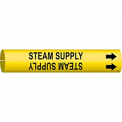 BRADY 4131D Pipe Marker Steam Supply 2 13/16in H