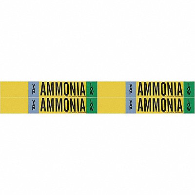 BRADY 90470 Pipe Marker Ammonia 1 1/8in H 7in W