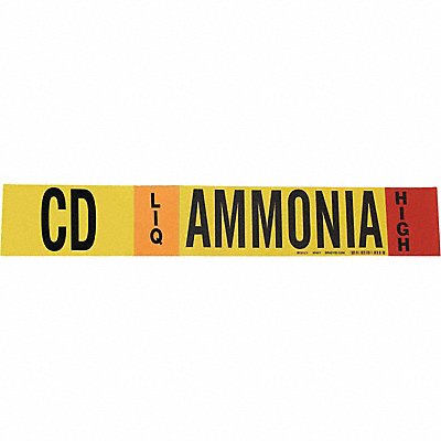 BRADY 90401 Pipe Marker Ammonia 2 1/4 in H 14 in W
