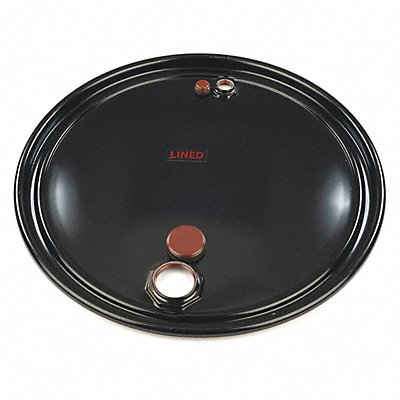 GRAINGER 1655CVR2X34L Drum Cover Black Steel 55 gal
