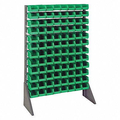 QUANTUM STORAGE SYSTEMS QRU12S21096GN F1608 BinRailFlrRck 36inx54inx15in Load Capacity 50 lb