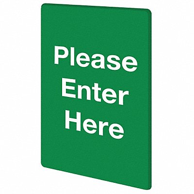 TENSABARRIER S01PGREEN STOCK SIGN PLEASE ENTER GREEN