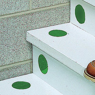 GRAINGER 9TZ25 Floor Tape Green 4 inx2 in Circle PK50