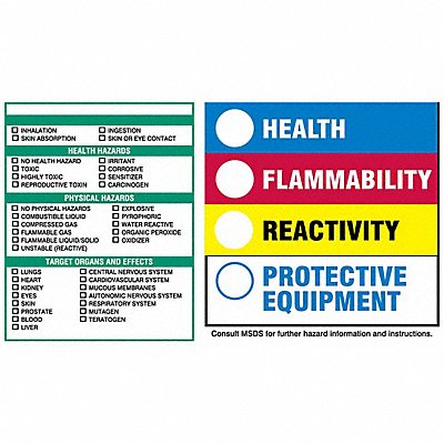 BRADY 60335 HMIG Label 5-7/8 in W 4 in H PK100