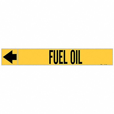 BRADY 20431 Pipe Marker Fuel Oil 1 in H 8 in W