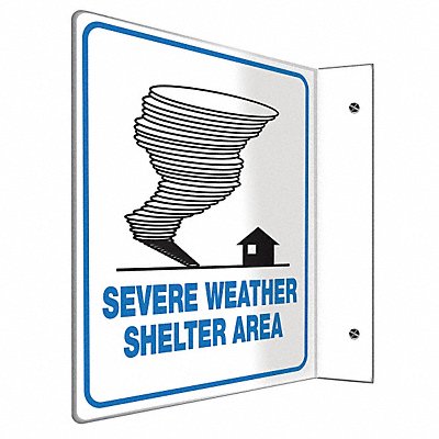 ACCUFORM PSP254 Emergency Sign 8X8 BK BL/WHT PS ENG