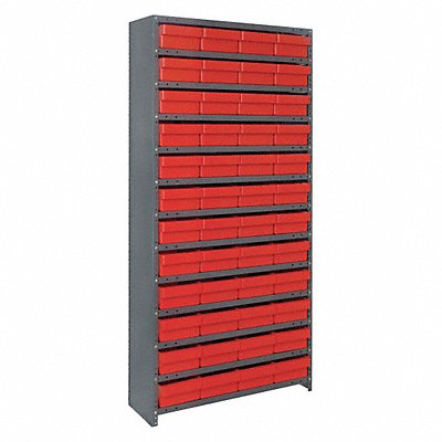 QUANTUM STORAGE SYSTEMS CL1875606RD E6888 Enclosed Bin Shelving 18x75x36in Red
