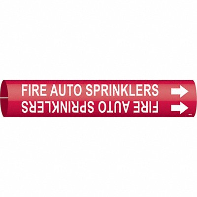 BRADY 4059D Pipe Marker Fire Auto Sprinklers 2 4/5in W