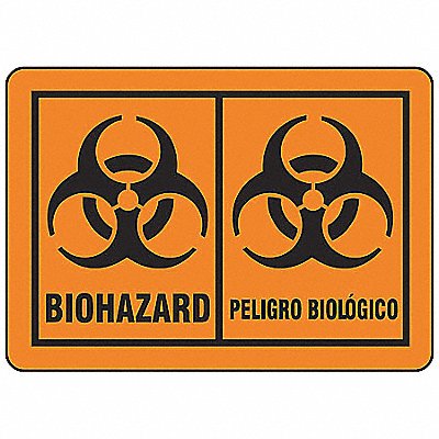 BRADY 31264LS Bilingual Biohazard Lbl 5inx3.5in PK25