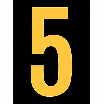 STRANCO INC RUM2005YB Reflective Number Label 5 2-1/2in H PK25