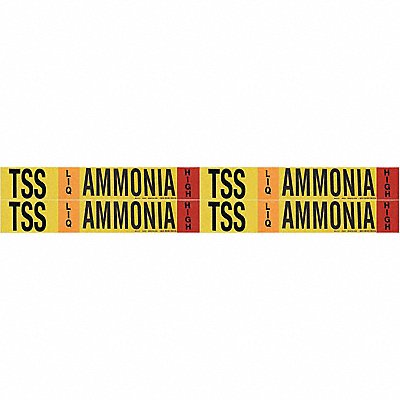 BRADY 90439 Pipe Marker Ammonia 1 1/8in H 7in W