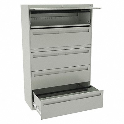 TENNSCO LPL4260L50LGHTGREY File Cabinet 42 in 5 Drawer Grey