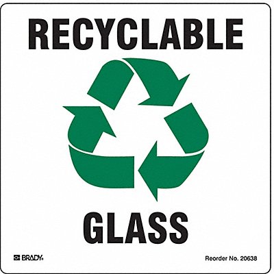 BRADY 20638FLS Recycle Label 5 in x 5 in Vinyl PK5