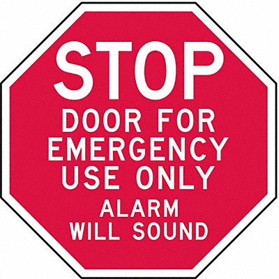 LYLE ST0176HA Reflective Door Instruction Stop Sign 6x6in