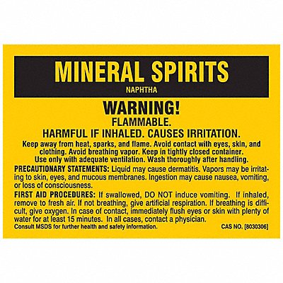 BRADY 7287QLS Chemical Label 5 in W PK25