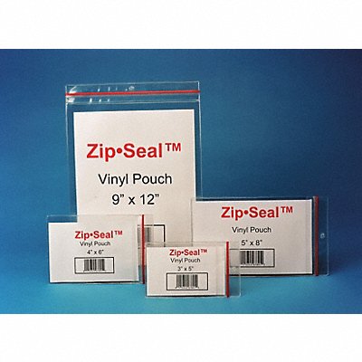 HOL-DEX ZSM58 Label Holder Clear Zip Sealed Pouch PK25