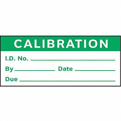 STRANCO INC TCSL121002 Calibration Label ENG Green/White PK350