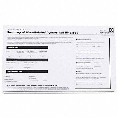 BRADY OR300A Forms OSHA 300A Log
