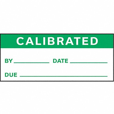 STRANCO INC TC121003 Calibration Label ENG Green/White PK350