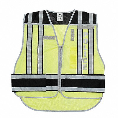 GRAINGER 4001BZ2X4X E7855 Safety Vest Hi Vis Green Police 2XL