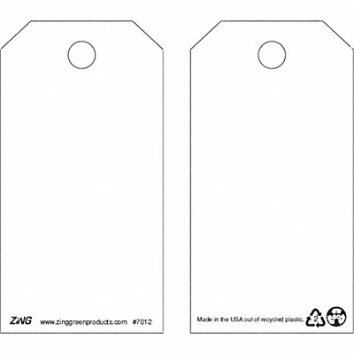 ZING 7012 Saf Inspection Tag 5-3/4 x 3 In Wht PK10