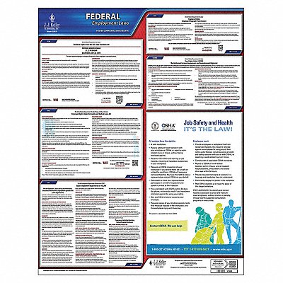 JJ KELLER 37989 Labor Law Poster Federal Labor Law