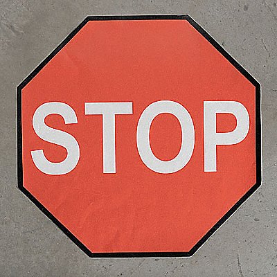 SHIELDMARK STP16 Floor Stop Sign 16x16in Industrial Compsite