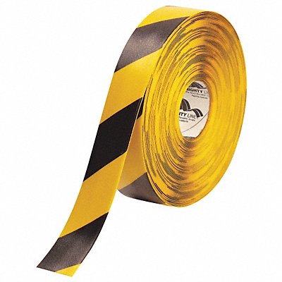 MIGHTY LINE 2RYCHV K3721 Floor Tape Black/Yellow 2 inx100 ft Roll