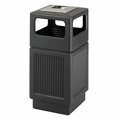 SAFCO 9477BL Ash/Garbage Can 38 gal Black