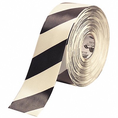 MIGHTY LINE 4RWCHV Floor Tape Black/White 4 inx100 ft Roll
