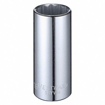 WESTWARD 53YV34 Socket Steel Chrome 1 1/16 in