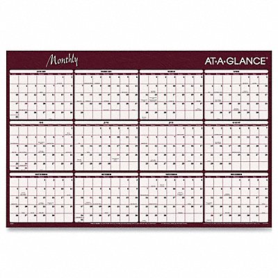 AT-A-GLANCE A152 Horizontal Erasable WallCalendar 32 X48
