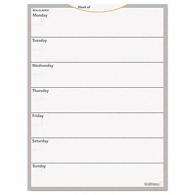 AT-A-GLANCE AW503028 Dry Erase Weekly Calendar 18 X24 White